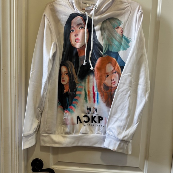 White Hoodie with Colorful Portraits - Picture 3 of 4